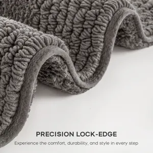 Splendor 100% Cotton Tufted 3000 GSM Reversible Bath Rug - Charcoal