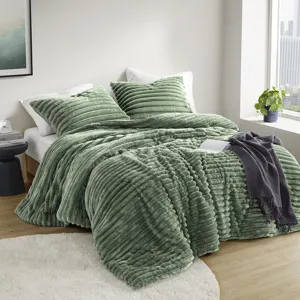 Intelligent Design Avril Fluffy Ribbed Plush Comforter Set