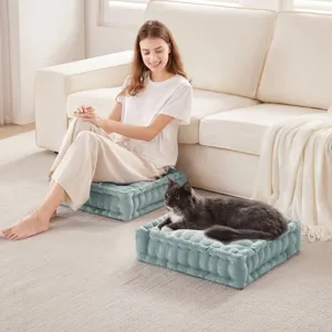 Intelligent Design Azza Poly Chenille Square Floor Pillow Cushion Compress Pack