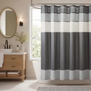 Madison Park Amherst Faux Silk Shower Curtain