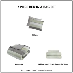 Madison Park Essentials Jaxon Stripe Comforter Set with Bed Sheets