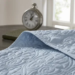 Quebec Full/Queen 3 Piece Reversible Quilt Set - Blue