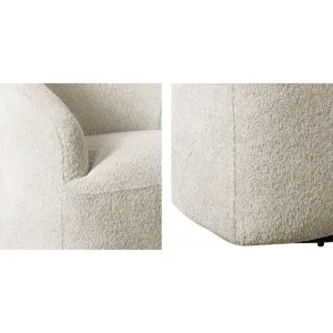 Bonn Upholstered 360 Degree Swivel Chair - Cream