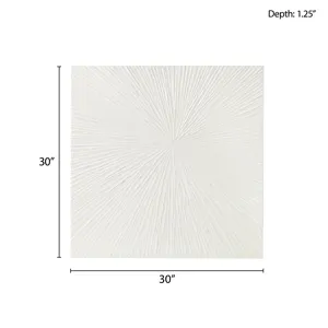 Madison Park Signature Sunburst Hand Painted Dimensional Resin Wall Art - White