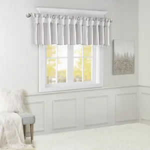 Madison Park Emilia Lightweight Faux Silk Valance With Beads