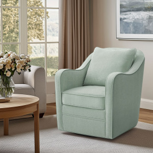 Madison Park Brianne Upholstered Swivel Curved Armchair