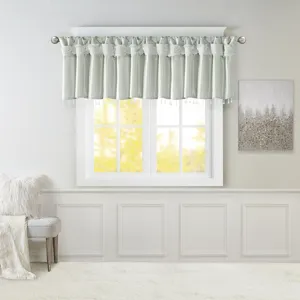 Madison Park Emilia Lightweight Faux Silk Valance With Beads