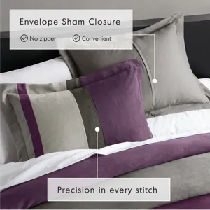 Comfort Spaces Highland Stripe Pieced Faux Suede Comforter Set