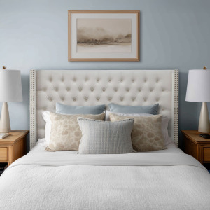 Amelia Full/Queen - Beige Velvet