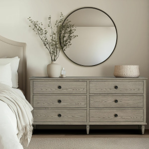 Victoria 6-drawer wood dresser (70