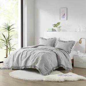 Comfort Spaces Hannah Diamond Quilted Ruffle Edge Comforter Set