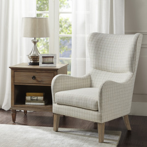 Arianna Swoop Wing Chair - Linen
