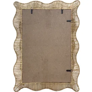 INK+IVY 26X36 Double-Layer Scalloped Natural Jute Wall Mirror Amelie Seagrass - Natural