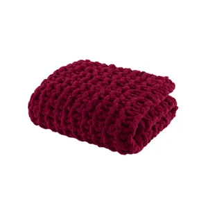 Madison Park Chenille Chunky Knit Throw