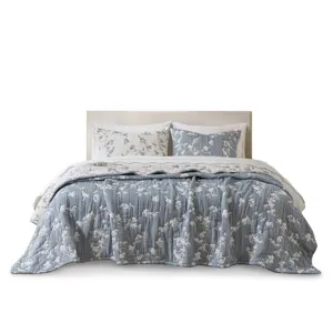 Harbor House Catalina Botanical 3 Piece Jacquard Cotton Gauze Quilt Set