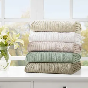 Madison Park Tuscany Oversized Quilted Throw with Scalloped Edges