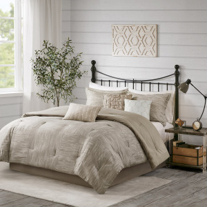 Madison Park Walter 7 Piece Printed Seersucker Comforter Set