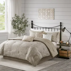 Madison Park Walter 7 Piece Printed Seersucker Comforter Set
