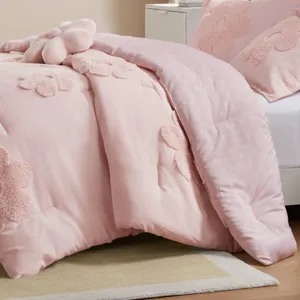 Urban Habitat Kids Gracie Floral Reversible Tufted Chenille Comforter Set with Flower Throw Pillow