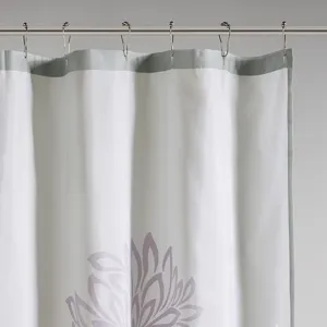 Madison Park Essentials Maible Printed Floral Shower Curtain - Purple