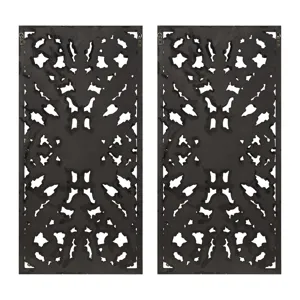 Madison Park Botanical Panel Distressed Carved Wood 2-piece Wall Decor Set