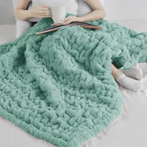 Madison Park Ruched Fur Throw