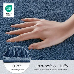 Marshmallow Bath Rug - Slate Blue