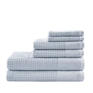 Madison Park Spa Waffle Cotton Jacquard Bath Towel 6 Piece Set