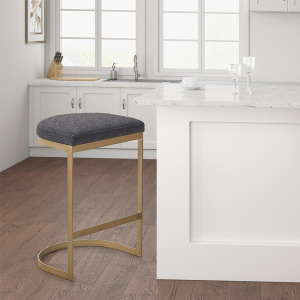 Maison Counter Stool - Charcoal/Antique Gold