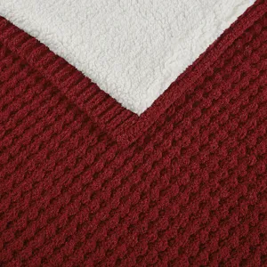 Madison Park Rowan Waffle Knit Chenille Throw