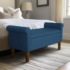 Aubrey Upholstered Storage Bench - Blue