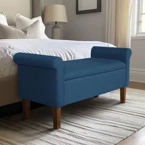 Aubrey Upholstered Storage Bench - Blue