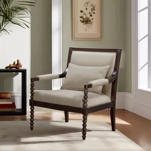 Philippe Accent Arm Chair - Morocco Brown/Taupe
