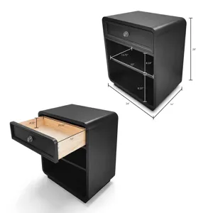 Chapel Hill Deco Nightstand - Black Satin