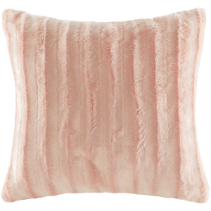 Duke Faux Fur Square Pillow - Blush