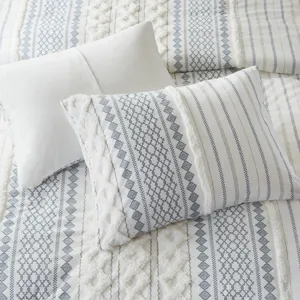 INK+IVY Imani Cotton Printed Duvet Cover Set with Chenille