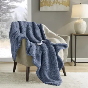 True North by Sleep Philosophy Marbled Sherpa Heated Throw