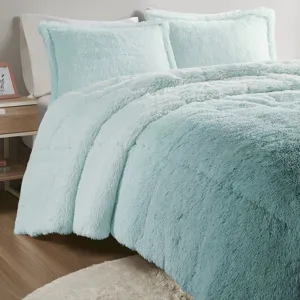 Intelligent Design Brielle Ombre Shaggy Long Fur Comforter Mini Set