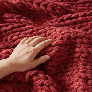 Madison Park Chunky Double Knit Handmade Throw Blanket