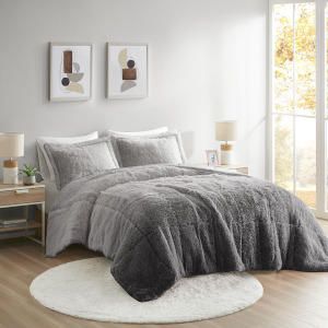 Intelligent Design Brielle Ombre Shaggy Long Fur Comforter Mini Set
