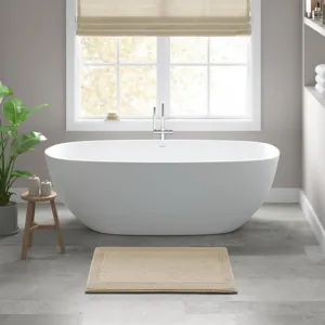 Splendor 100% Cotton Tufted 3000 GSM Reversible Bath Rug - Natural