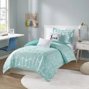 Intelligent Design Raina Metallic Printed Comforter Set
