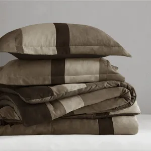 Comfort Spaces Highland Stripe Pieced Faux Suede Comforter Set
