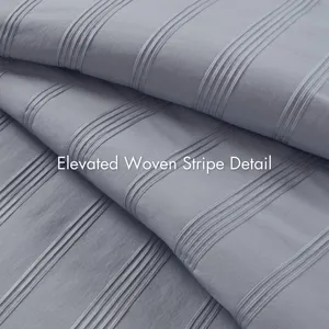 Super Listing Logan Striped Reversible Pintuck Pleated Comforter Set