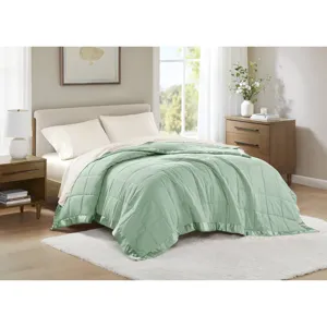 Madison Park Windom Lightweight Down Alternative Blanket with Satin Trim