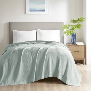 Madison Park Waffle Weave Cotton Blanket