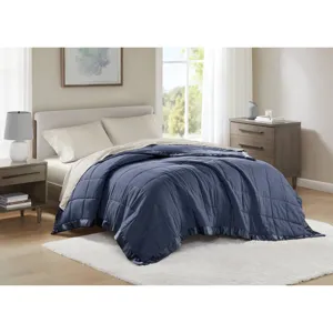 Madison Park Windom Lightweight Down Alternative Blanket with Satin Trim