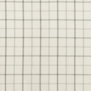 Anaheim Plaid Faux Leather Tab Top Curtain Panel with Fleece Lining - Natural