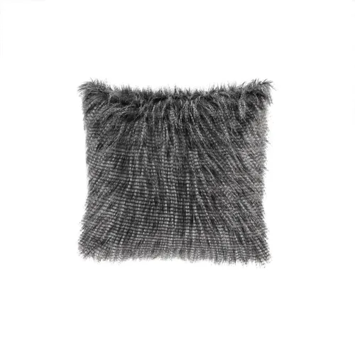 Edina Faux Fur Square Pillow - Black