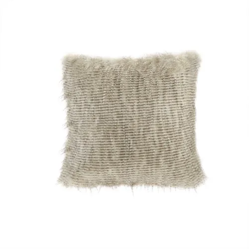 Edina Faux Fur Square Pillow - Natural